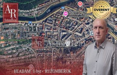 HĽADÁM pre klienta: 1izbový byt -  RUŽOMBEROK