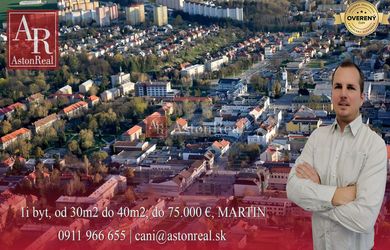 HĽADÁM: 1 izbový byt s balkónom, 40 m2, do 85.000,- €, MT - Ľadoveň