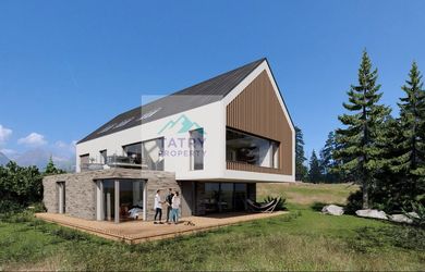 Stavebný pozemok pri lese s výhľadom na panorámu Vysokých Tatier so stavebným povolením a jedinečným projektom