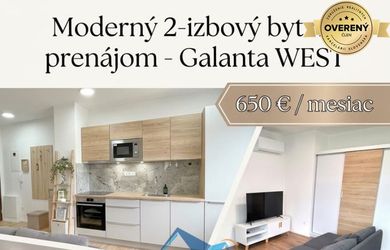 Moderný 2-izbový byt na prenájom v novostavbe, Galanta WES