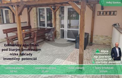 Exkluzívny apartmán pod Starým Smokovcom – terasa, nízke náklady a investičný potenciál