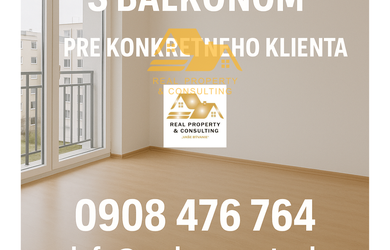 Hľadám 3 izbový byt s balkónom pre klienta v Nových Zámkoch