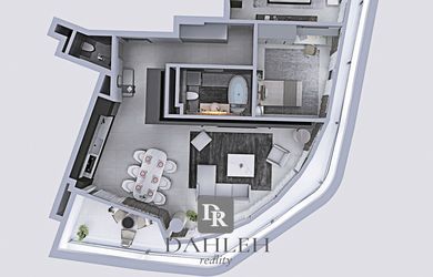 DAHLEH-  na predaj 3-izbový apartmán s panoramatickým výhľadom-  Eurovea Tower.