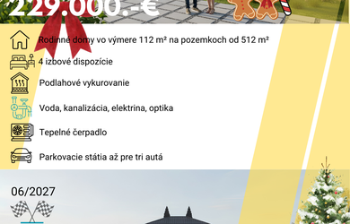 AZ. 4 izbové rodinné domy v obci Dlhá nad Váhom okres Šaľa