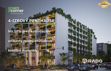 RADO | 4 izbový penthouse 155m² | Greencorner | Bratislava-Nové mesto