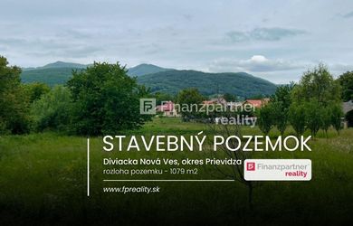 Pozemok 1079 m2, Diviacka Nová Ves , Vrbany, Prievidza