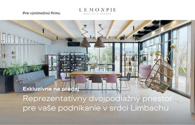 Lemonpie ponúka exkluzívne na predaj reprezentatívny viacúčelový dvojpodlažný priestor v centre Limbachu