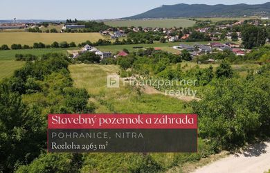 Stavebný pozemok a záhrada, 2963 m², Pohranice, Nitra + 3D