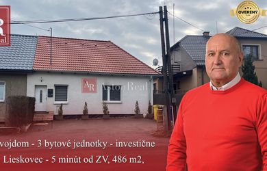 NA PREDAJ: DVOJDOM - 2 domy, 3 byt. jednotky - Investičná ponuka