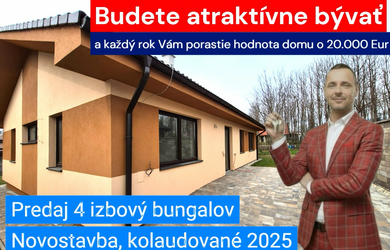 Na predaj 4- izbový rodinný dom, bungalov 125 m2, Nitra- Chrenová, pozemok 430 m2, dom-SKOLAUDOVANÝ!
