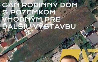 AZ. Rodinný dom s pozemkom vhodným pre ďalšiu výstavbu