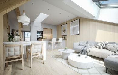 2-izbový byt s terasou 77,55 m2 - Rezidencia Horná 23, centrum Banská Bystrica