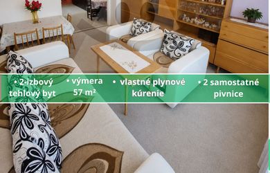 Tehlový 2-izbový byt v Poprade – vlastné kúrenie, 2 pivnice a nízke náklady