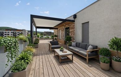 Veľkometrážny 3izbový strešný penthouse s priestrannou terasou okolo celého bytu