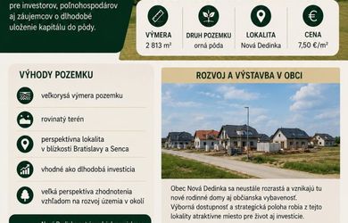 Investičný pozemok  - Nová Dedinka