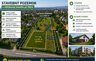 INVESTIČNÁ PRÍLEŽITOSŤ PRI NITRE– STAVEBNÝ POZEMOK ČECHYNCE
