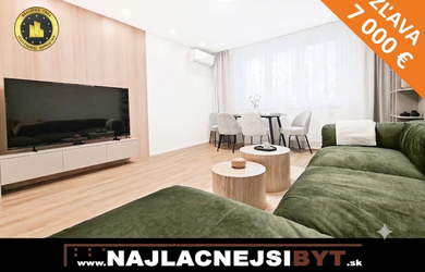 ZĽAVA 7000€ BA PETRŽALKA - Bulíkova - KRÁSNY, ZREKONŠTRUOVANÝ A ZARIADENÝ 3I BYT -   74 M2, LOGGIA. KLIMATIZÁCIA