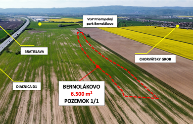 Bernolákovo 6.500 m2 – ORNÁ PÔDA s investičným potenciálom