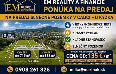 Slnečné stavebné pozemky v Čadci u Kyzka
