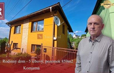 Predaj: Rodinný dom - 5 izbový, pozemok 859m2, Komjatná