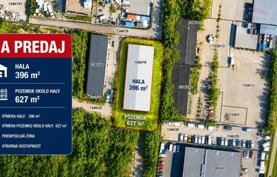 PREDAJ Multifunkčná HALA  cca 400 m2 Prievidza