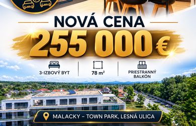 Na predaj 3-izbový byt novostavbe Town park v Malackách