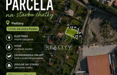 LEN U NÁS ! TUreality ponúka na predaj rekreačný pozemok / záhradu o rozlohe 400 m2 v TOP lokalite pri štadióne v Piešťanoch