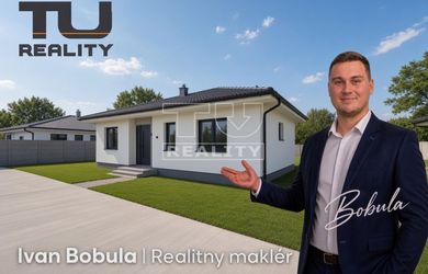 Na predaj 4 izbový bungalov, novostavba v obci Čakajovce, úžitková plocha 114m2, pozemok 750m2