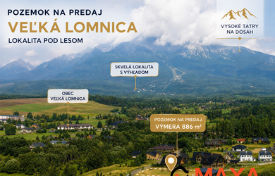 Pozemok 886m2, ulica Pod lesom, Veľká Lomnica