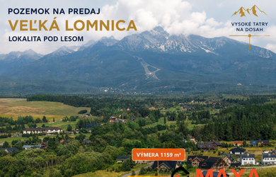 Pozemok 1159m2, ulica Pod lesom, Veľká Lomnica