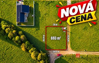 Slnečný stavebný pozemok (693 m²) s výhľadom na Tatry – nová štvrť IBV Hybe, Peňažné