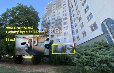 Nitra Chrenová 1 izbový byt s balkónom 34 m2 ID 633-111-MIG