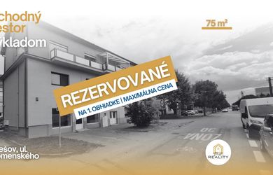 NA PREDAJ | Obchodný priestor 75 m² | ul. Komenského, Prešov