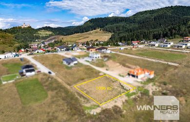 Stavebný pozemok s výhľadom na Tatry a Ľubovniansky hrad, 1096 m2, projekt Hajtovky, Stará Ľubovňa